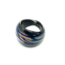 Handmade Glass Acrylic Ring Fusion with Aqua Celestial Infinity Band