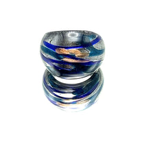 Handmade Glass Acrylic Ring Fusion with Aqua Celestial Infinity Band