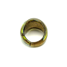 Handmade Glass Acrylic Ring Arabesque's Chromatic Golden Infinity Band