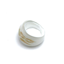 Handmade Glass Acrylic Ring Snowfall Delight's Gilded Infinity Band