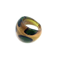 Handmade Glass Acrylic Ring Meadow's Golden Bloom Infinity Band