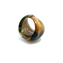 Handmade Glass Acrylic Ring Meadow's Golden Bloom Infinity Band