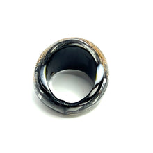 Handmade Glass Acrylic Ring Radiance of Silver Noir Infinity Band