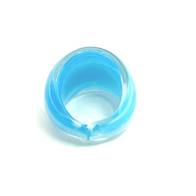 Handmade Glass Acrylic Ring Frost Serenity Ocean Infinity Band