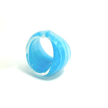 Handmade Glass Acrylic Ring Frost Serenity Ocean Infinity Band