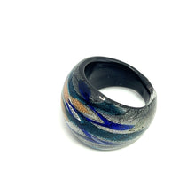 Handmade Glass Acrylic Ring Aqua's Fusion Celestial Infinity Band