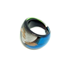 Handmade Glass Acrylic Ring Artistry with Radiance Aqua Infinity Band