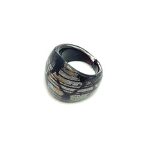 Handmade Acrylic Glass Ring Silverly Stroked Elegant Infinity Band