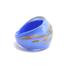 Handmade Glass Acrylic Ring Opulence Gilded Azure Infinity Band