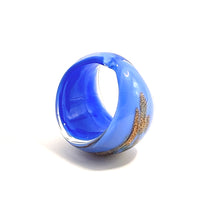 Handmade Glass Acrylic Ring Opulence Gilded Azure Infinity Band