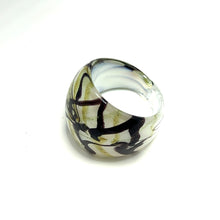 Handmade Glass Acrylic Ring Harmony of Christmas Winter Infinity Band