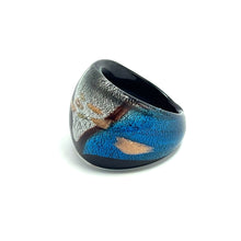 Handmade Glass Acrylic Ring Aqua's Artistry and Radiance Infinity Band