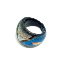 Handmade Glass Acrylic Ring Aqua's Artistry and Radiance Infinity Band