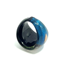 Handmade Glass Acrylic Ring Aqua's Artistry and Radiance Infinity Band