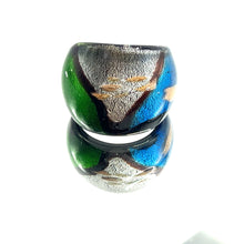 Handmade Glass Acrylic Ring Aqua's Artistry and Radiance Infinity Band