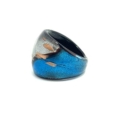 Handmade Glass Acrylic Ring Radiance and Artistry in Aqua Infinity Band