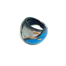 Handmade Glass Acrylic Ring Radiance and Artistry in Aqua Infinity Band