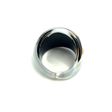 Handmade Glass Acrylic Ring Monochrome Gilded Elegance's Infinity Band