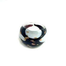 Handmade Glass Acrylic Ring Monochrome Gilded Elegance's Infinity Band