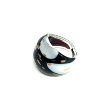 Handmade Glass Acrylic Ring Monochrome Gilded Elegance's Infinity Band