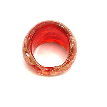 Handmade Glass Acrylic Ring Gleaming Floral Infinity Band
