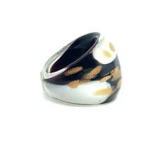 Handmade Glass Acrylic Ring Elegance Gilded Monochrome's Infinity Band