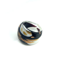 Handmade Glass Acrylic Ring Elegance Gilded Monochrome's Infinity Band