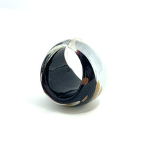 Handmade Glass Acrylic Ring Elegance Gilded Monochrome's Infinity Band