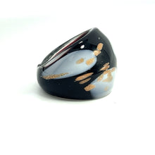 Handmade Glass Acrylic Ring Gilded Monochrome's Elegance's Infinity Band