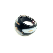 Handmade Glass Acrylic Ring Gilded Monochrome's Elegance's Infinity Band