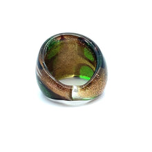 Handmade Glass Acrylic Ring Golden Meadow's Bloom Infinity Band