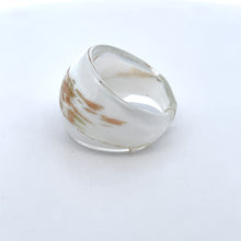 Handmade Glass Acrylic Ring Gilded Snowfall's Joy Infinity Band