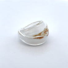 Handmade Glass Acrylic Ring Gilded Snowfall's Joy Infinity Band