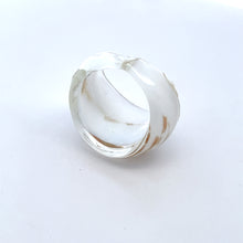 Handmade Glass Acrylic Ring Gilded Snowfall's Joy Infinity Band