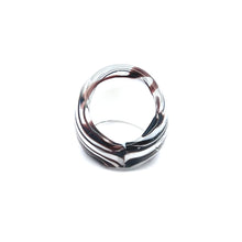 Handmade Glass Acrylic Ring Plum's Harmony White Infinity Band