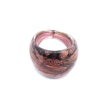 Handmade Glass Acrylic Ring Radiance of Golden Orchid Infinity Band