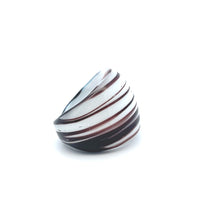 Handmade Glass Acrylic Ring White Harmony's Plum Infinity Band