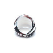 Handmade Glass Acrylic Ring White Harmony's Plum Infinity Band