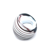 Handmade Glass Acrylic Ring White Harmony's Plum Infinity Band