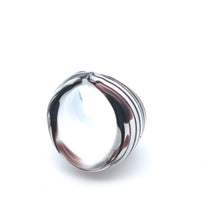 Handmade Glass Acrylic Ring White Harmony's Plum Infinity Band