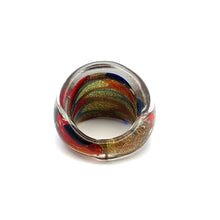 Handmade Glass Acrylic Ring Golden Harmony Chromatic  Infinity Band