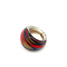 Handmade Glass Acrylic Ring Golden Harmony Chromatic  Infinity Band