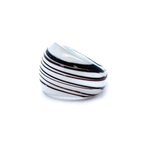 Handmade Glass Acrylic Ring Stylist Zebra Opulent Infinity Band