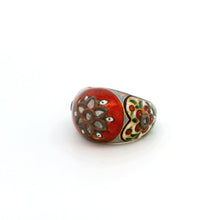 18K Yellow Gold Mughal Meenakari Ring | Rose-Cut Polki Diamond | Handcrafted Indian Heritage Statement Jewelry