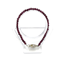 Garnet Natural Hand Cut Round Beads Handmade Bracelet