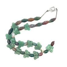 Natural Jasper Balloon & Jade Butterfly Fancy Handmade Necklace