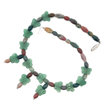 Natural Jasper and Butterfly Jade Smooth Gemstone Necklace