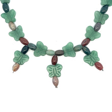 Natural Jasper and Butterfly Jade Smooth Gemstone Necklace