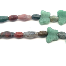 Natural Jasper and Butterfly Jade Smooth Gemstone Necklace