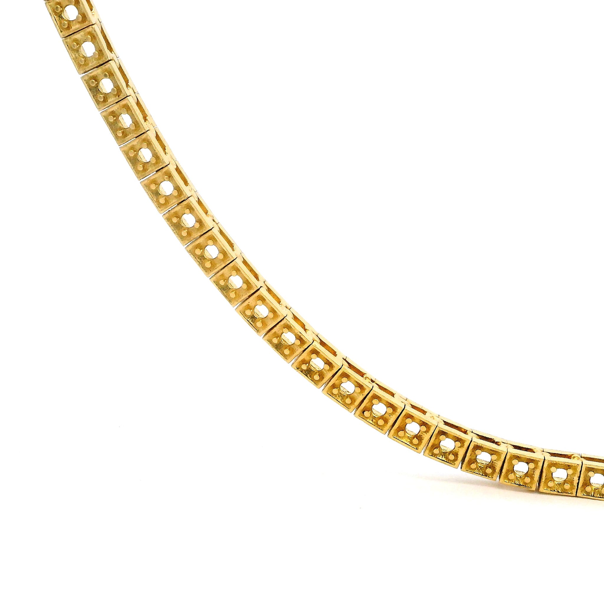 Necklace Tennis 18K Yellow Gold Mounting